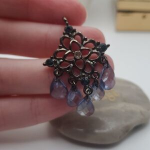 Blue mist crystal dangle necklace pendant‎